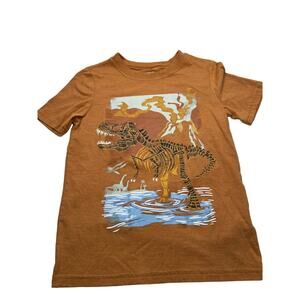 Boy's Graphic Tee Shirt Size 7 Orange DINOSAUR IN WATER Carter's Kids